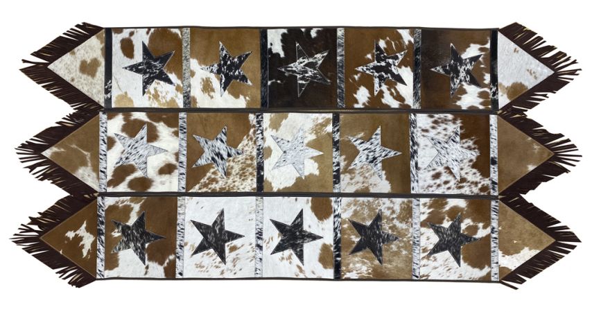 Hair on Cowhide Table Runners with steer head pattern #2